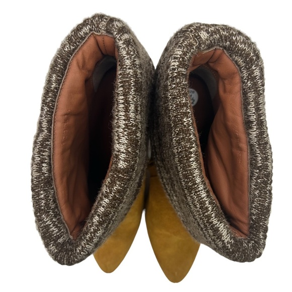 Rachel Comey Colton Suede Knit Cuffed Heeled Ankle Boots Women's Brown Size 8.5 - Picture 6 of 12